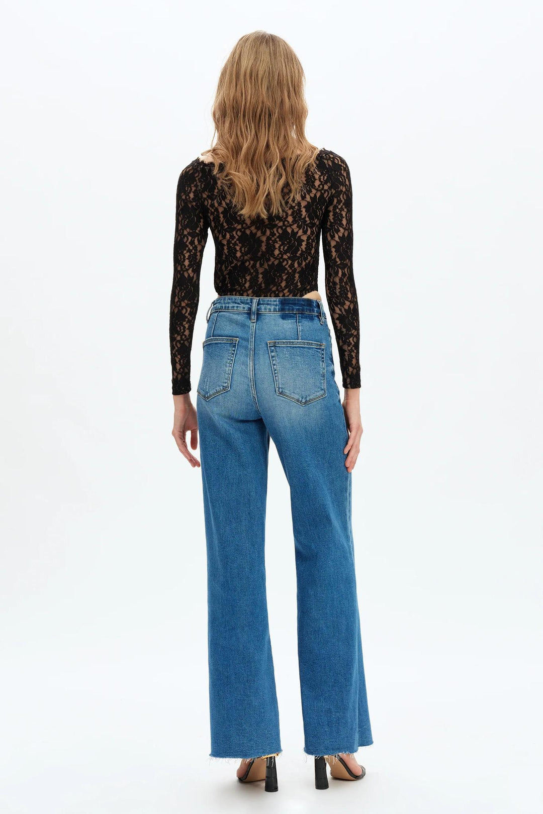Bella High Rise Wide Leg Jeans, Medium Blue