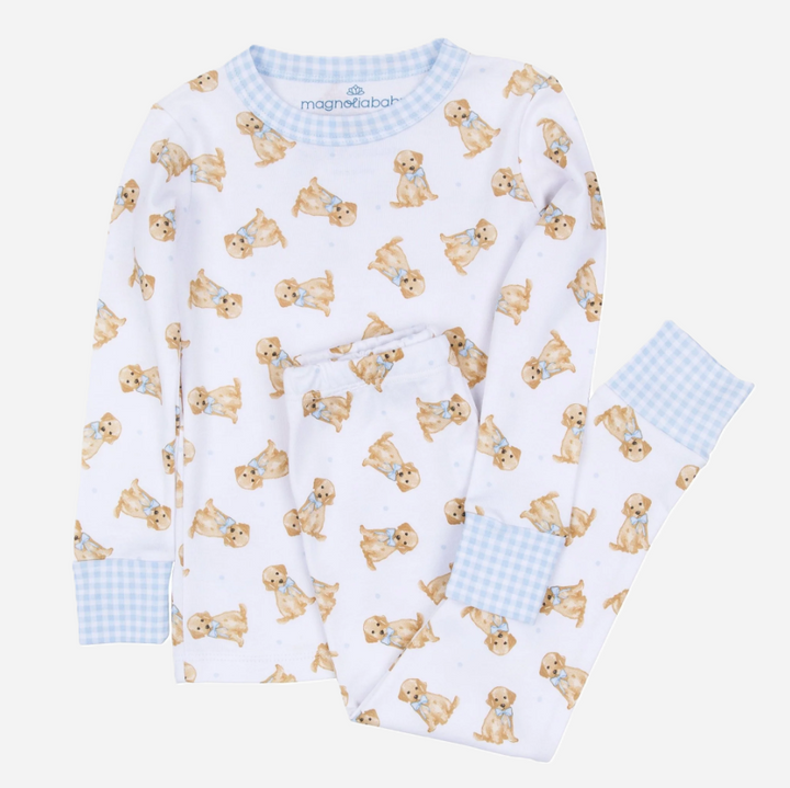 Sweet Golden Long Pajamas - Light Blue