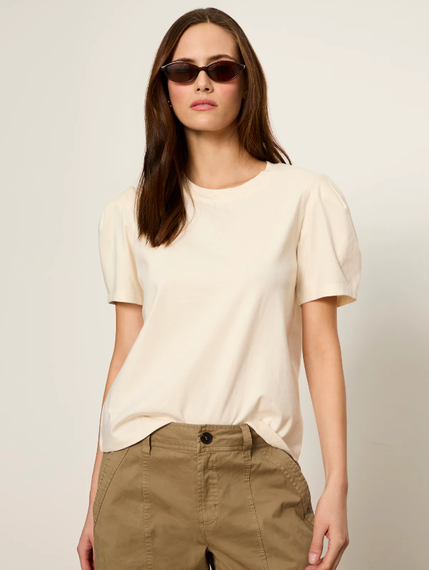 Pleated Tee, Collagen - 13 Hub Lane   |  Puff Sleeve Tees