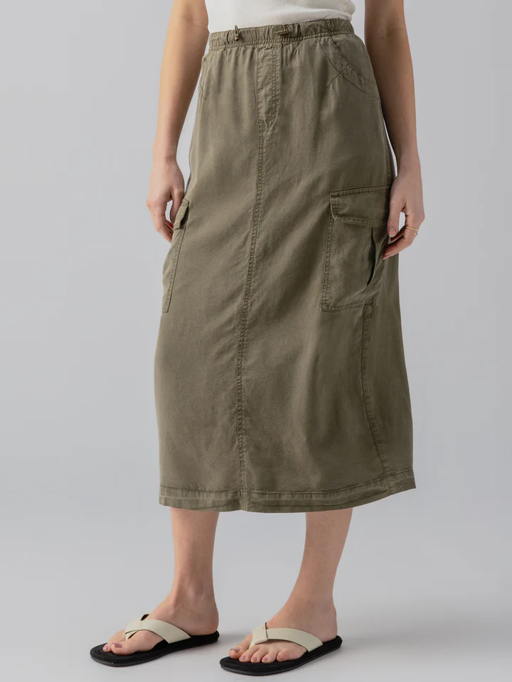 Parachute Semi-High Rise Skirt Burnt Olive - 13 Hub Lane   |  