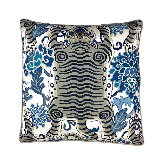 Tiger Eye Blue Pillow
