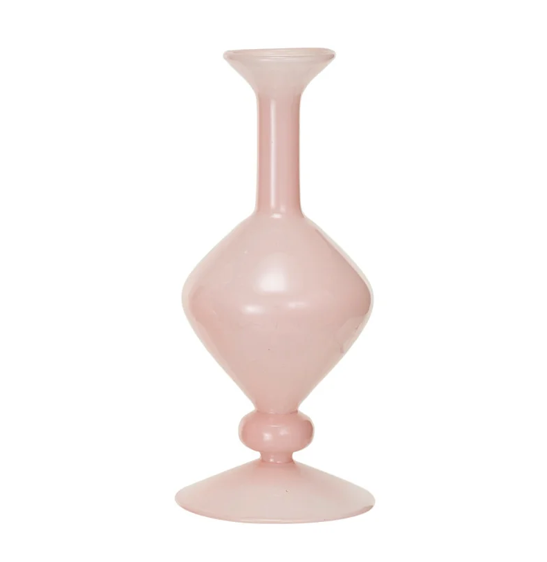 Blown Glass Vase, Opaque Pink