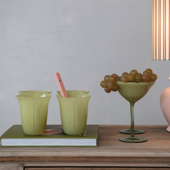 Flower Shaped Stemmed Coupe Glass