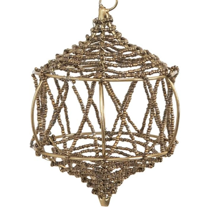 Gold Beaded Metal Ornament