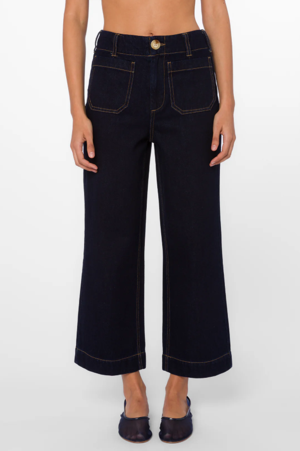 Alyx Pants, Pacific Indigo - 13 Hub Lane   |  Cropped Wide Leg Jeans