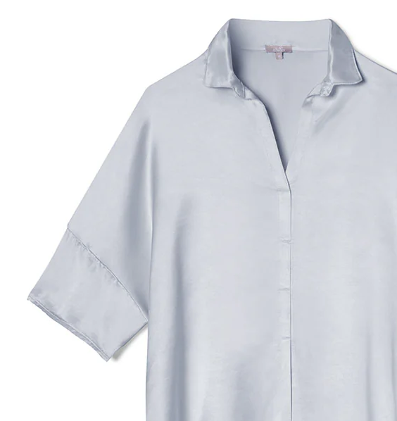 PJ Harlow Fran Satin Top with Collar