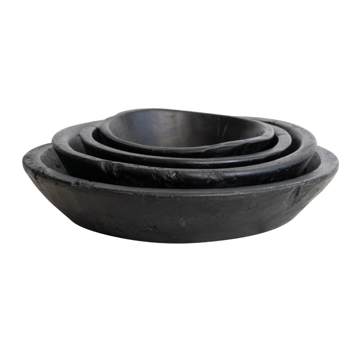 Reclaimed Wood Vintage Reproduction Bowl, Black