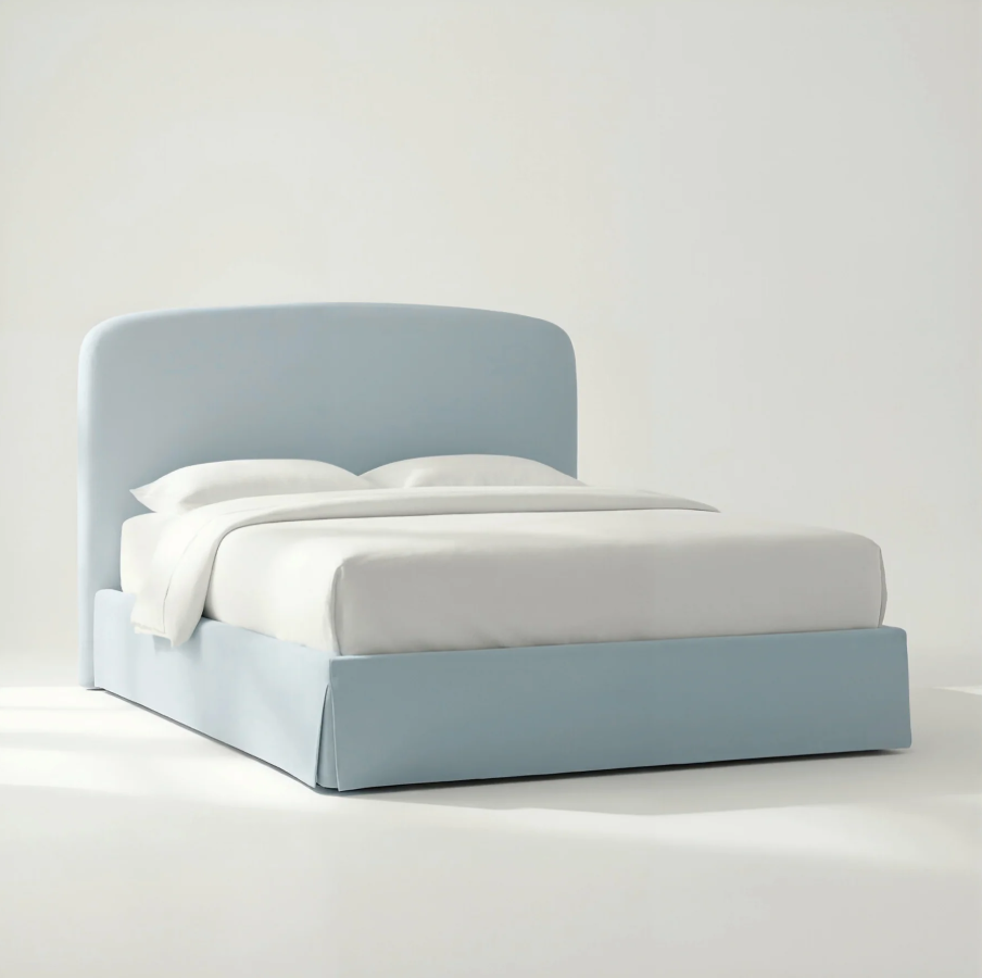 Joan Queen Storage Bed, Light Blue