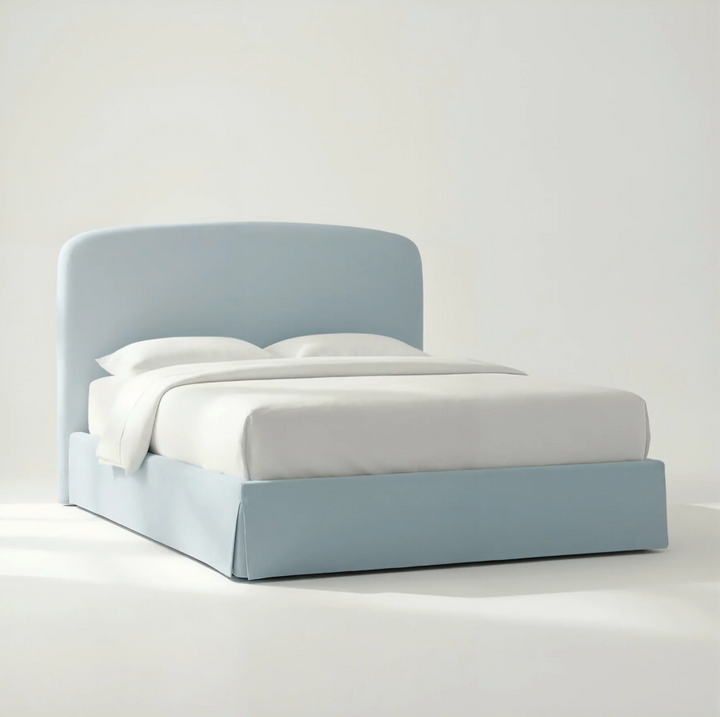 Joan Queen Storage Bed, Light Blue