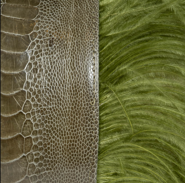 Ostrich Trim Linen Lumbar Pillow, Olive Natural - 13 Hub Lane   |  Ostrich Lumbars