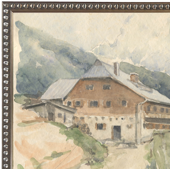 Watercolor Mountain House