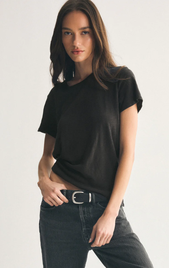 Foundation Premium Slub Tee, Black Sand