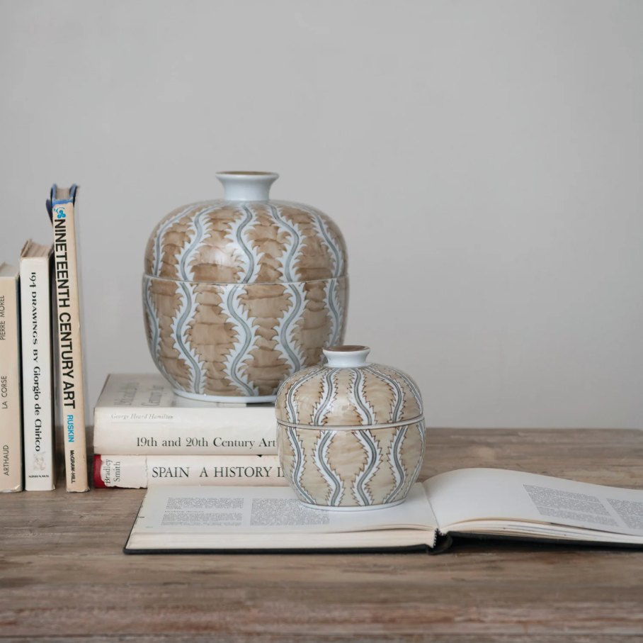 Hand-Painted Decorative Jar