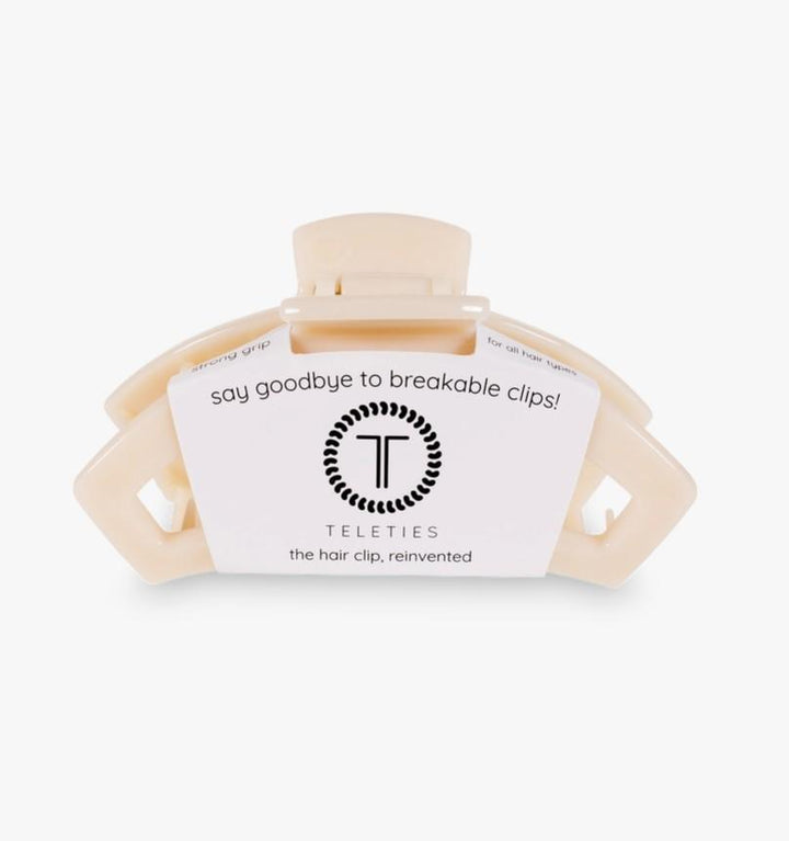 Open Hair Clip, Almond Beige