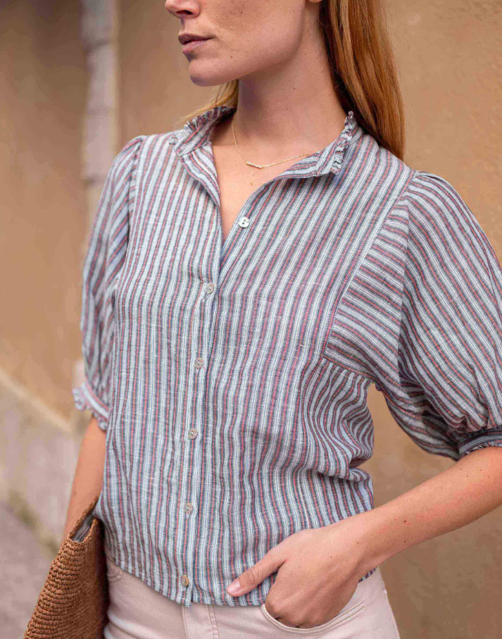 Sweet Clementine Button-Up, Marseille Stripe