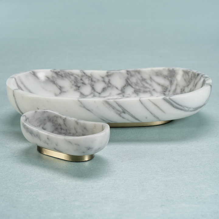 Arebascato Oval Marble Serving Bowl - 13 Hub Lane   |  Marble Bowls