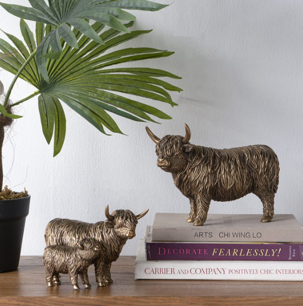 Highland Cow & Calf Statue