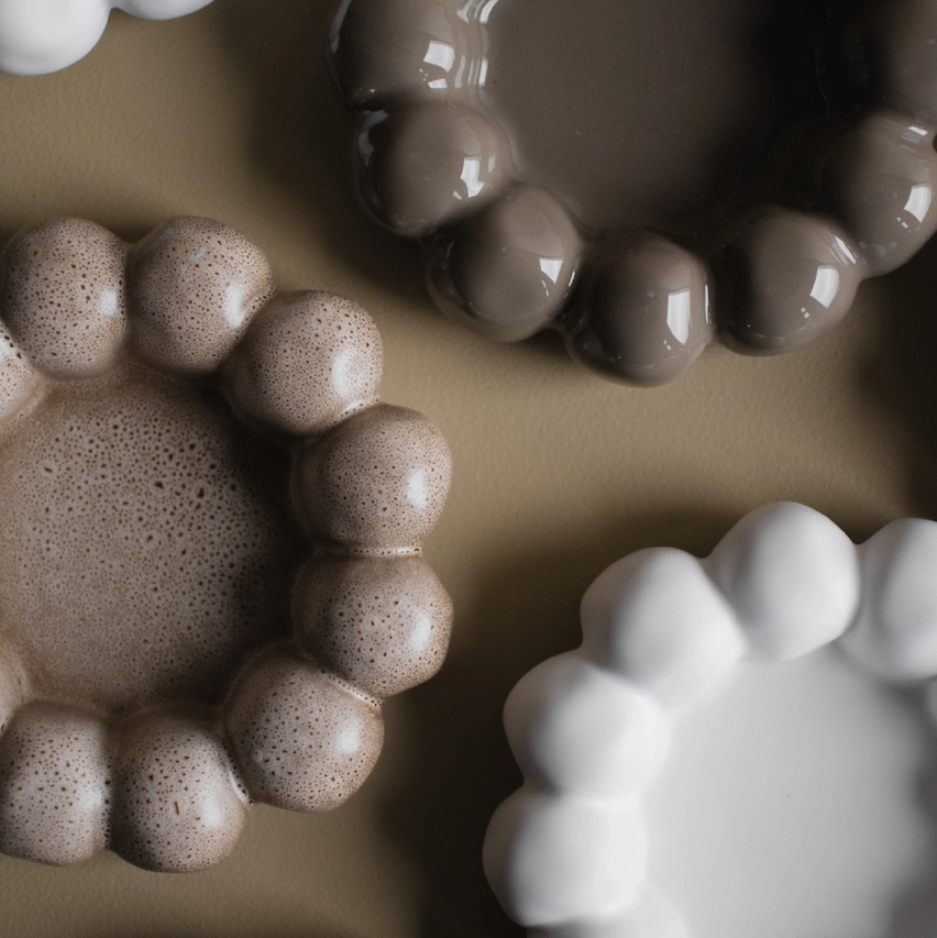 Bright Candleholder Plate - 13 Hub Lane   |  Ceramic Candle Holders