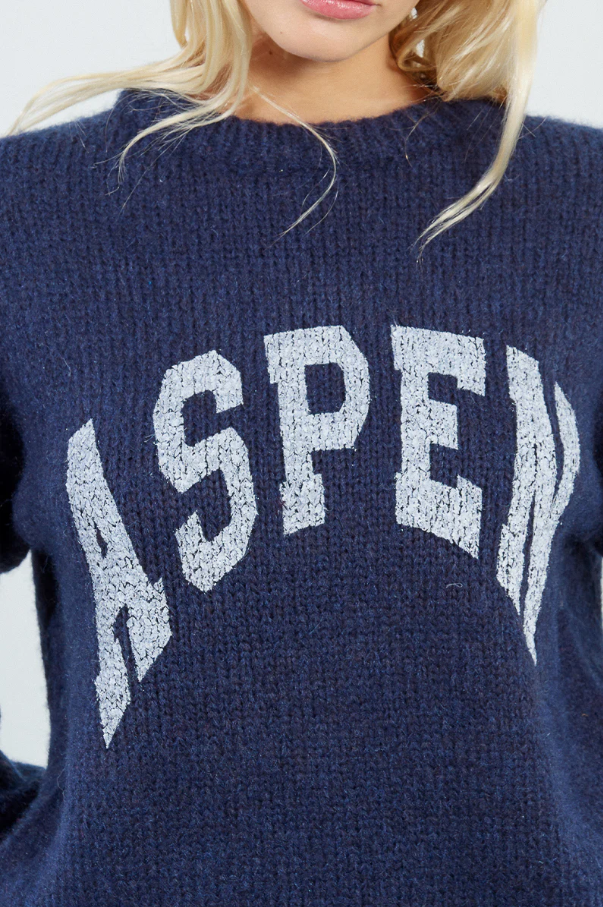 Aspen Sweater, Navy Blue - 13 Hub Lane   |  Crewneck Sweaters