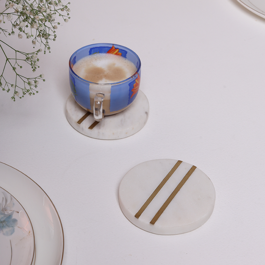 Marble Coasters, White - 13 Hub Lane   |  