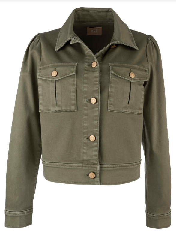 Kut From the Kloth Jocelyn Trucker Jacket, Sage - 13 Hub Lane   |  Trucker Jackets