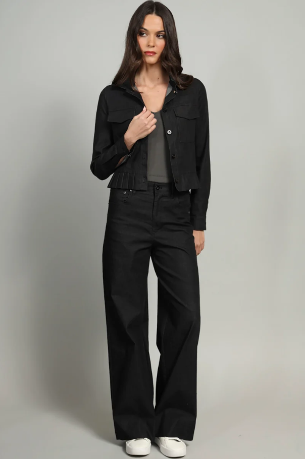Palazzo Denim Pants, Midnight