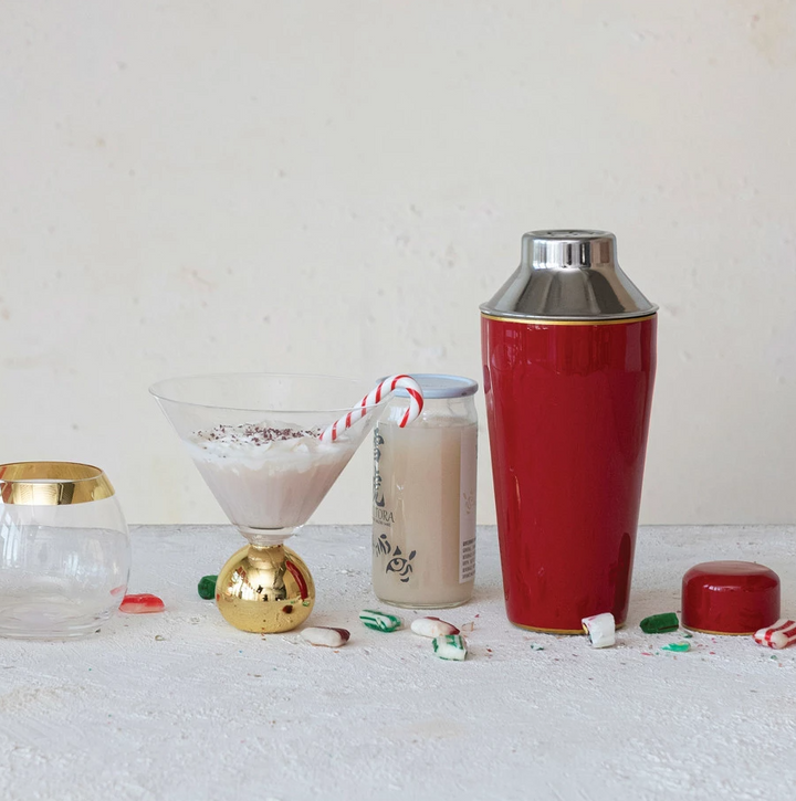 Martini Glass w/ Gold Electroplated Ball Stem