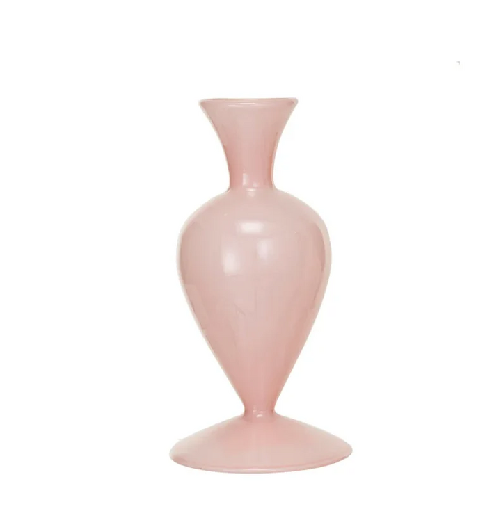 Blown Glass Vase, Opaque Pink