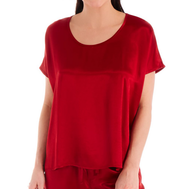 PJ Harlow Roxxy All Satin Tee, Red