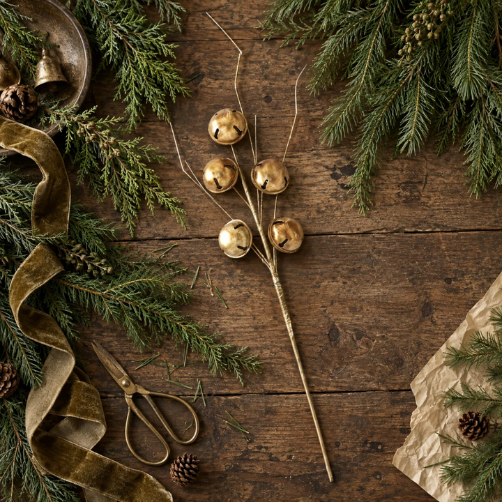Antiqued Gold Bells Branch
