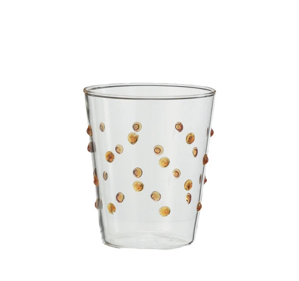 13 oz. Handmade Drinking Glass w/ Raised Dots