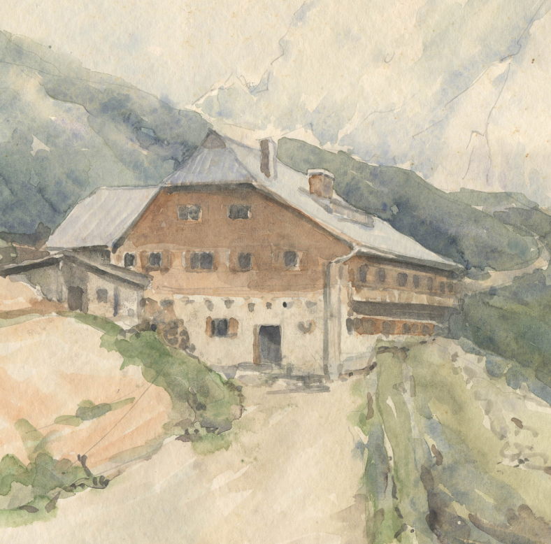 Watercolor Mountain House
