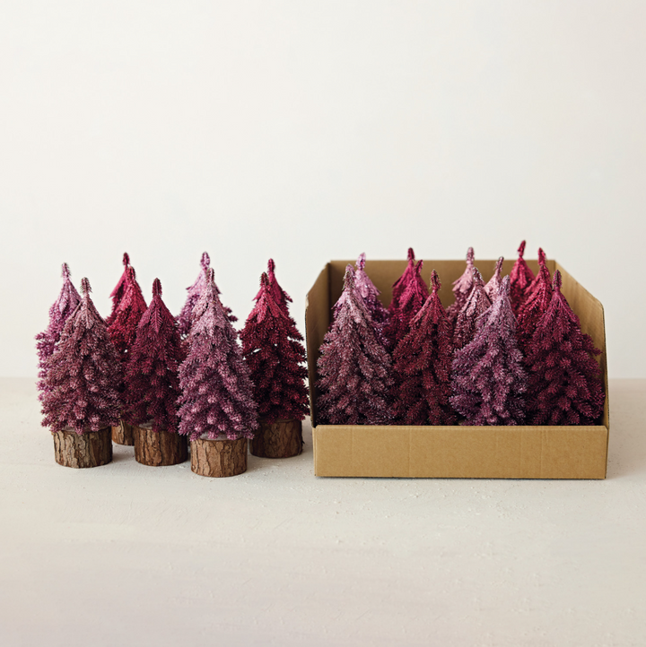 Glitter Tree w/ Wood Base, Pink