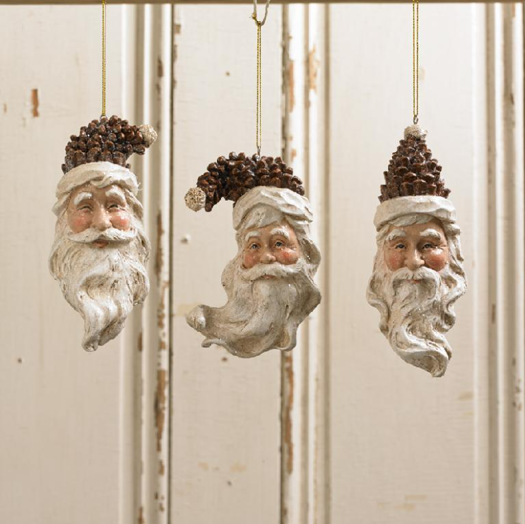 Pinecone Santa Head Ornament - 13 Hub Lane   |  