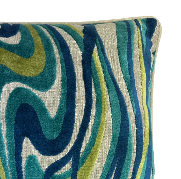 Swerve Mediterranean Blue Velvet Pillow - 13 Hub Lane   |  