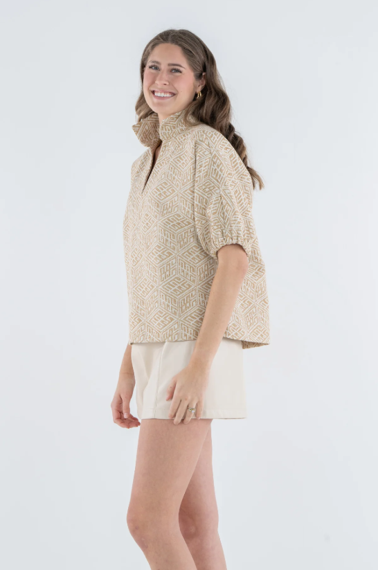 Poppy Top - Mosaic Monogram