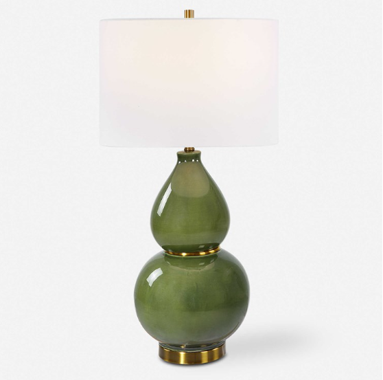 Green Gourd Table Lamp - Thumbnail 2