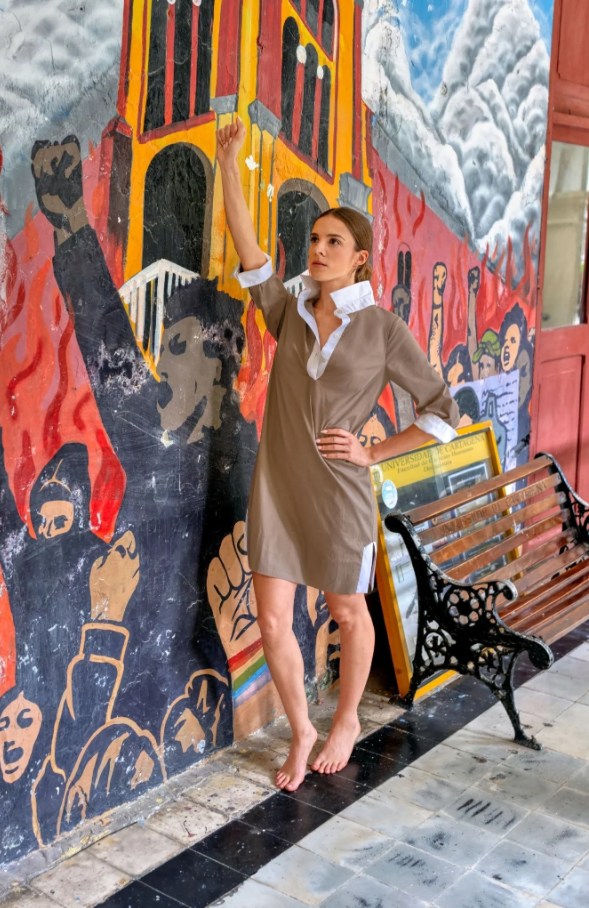 Otto Shirt Tail Dress, Khaki - 13 Hub Lane   |  