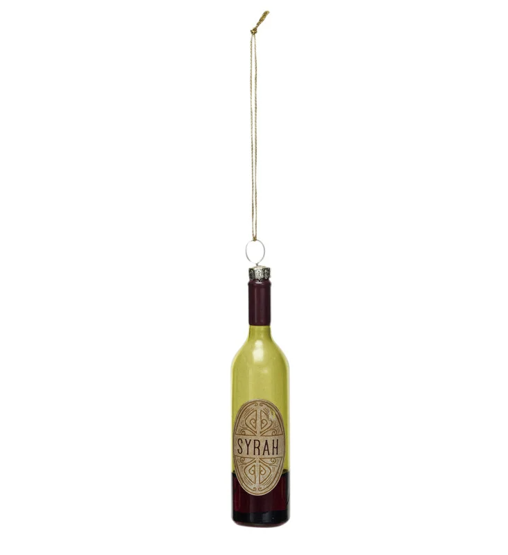 Wine Bottle Glass Ornament