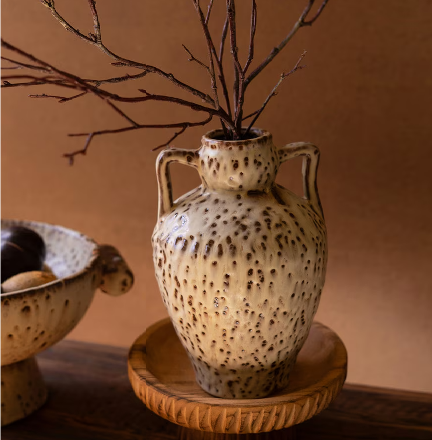 Rustic Ceramic Urn w/ Two Handles - 13 Hub Lane   |  Ceramic Vases