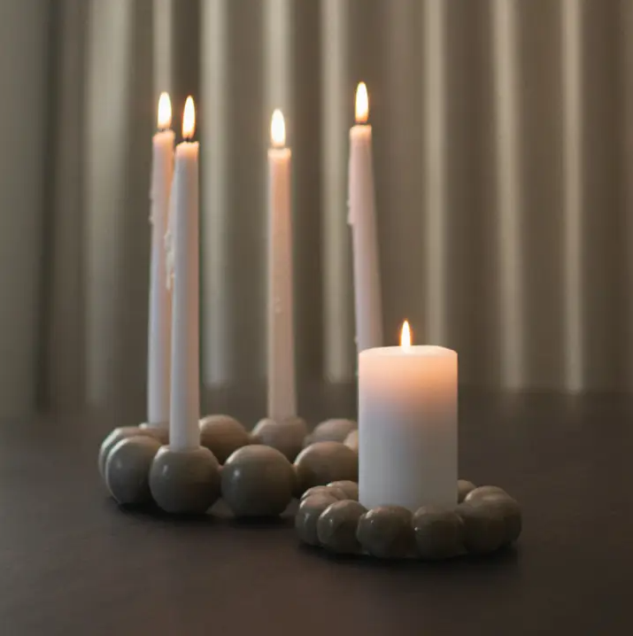 Bright Candleholder Plate - 13 Hub Lane   |  Ceramic Candle Holders