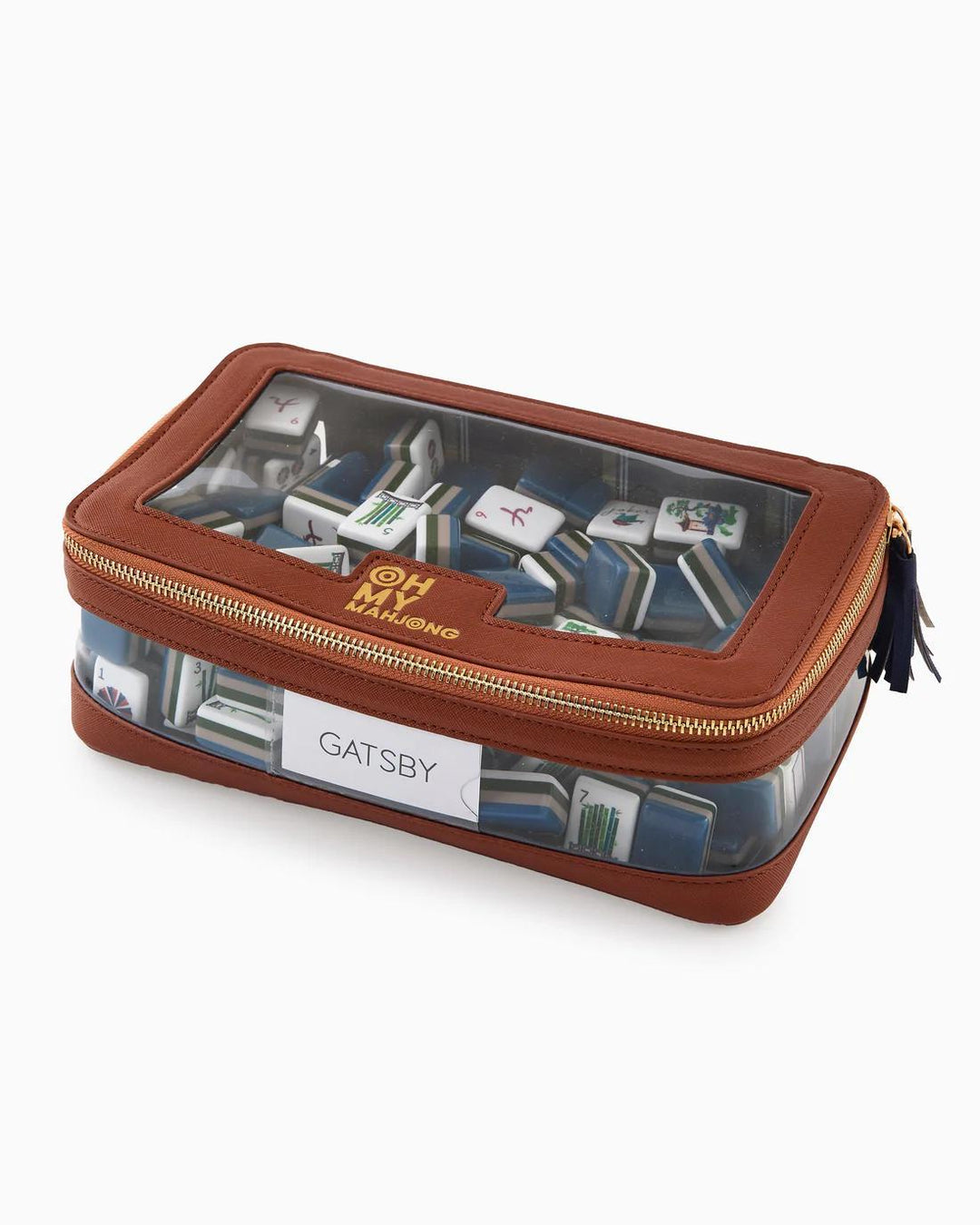 Mahjong Tile Storage Bag, Cognac
