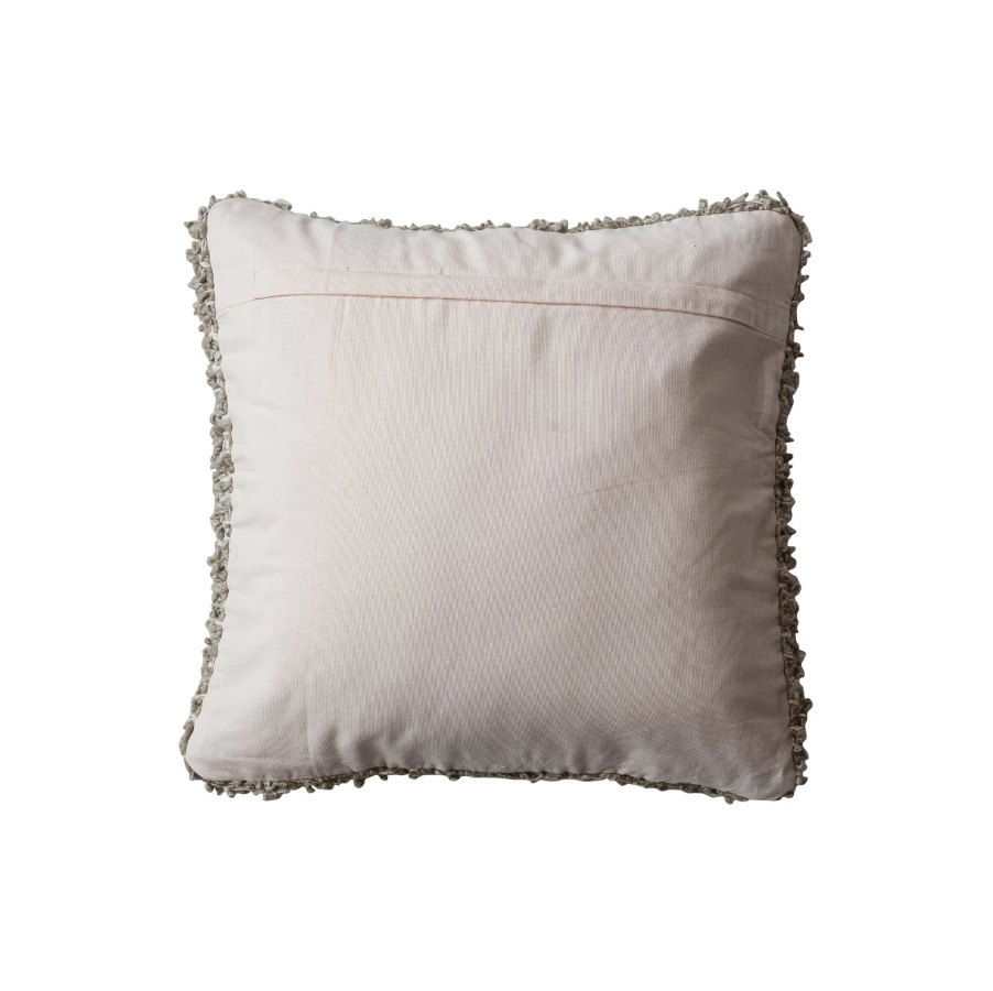 Woven Cotton Blend Bouclé Pillow, Greige