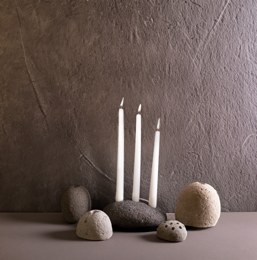 Rock Candleholder, Natural - Thumbnail 3