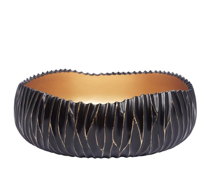 Dana Black Decorative Bowl w/ Gold Accents