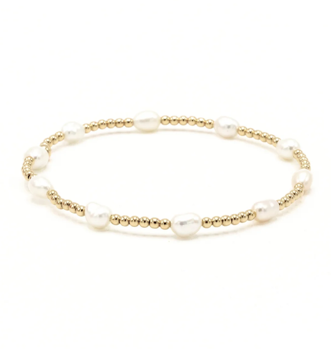 Petite Patterned Rice Pearl Beaded Bracelet - 13 Hub Lane   |  Beaded Bracelets