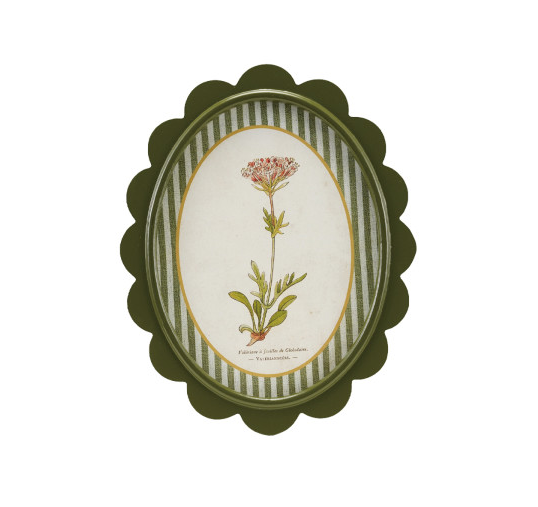 Scalloped Flower, Green Stripe Mat