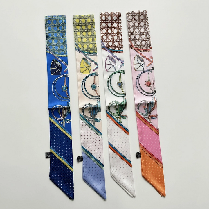 Abstract Geometric Twilly Skinny Scarf