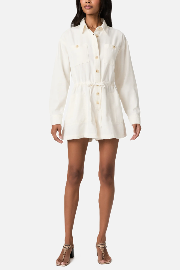 Paige Madigan Long Sleeve Romper, Tonal Ecru