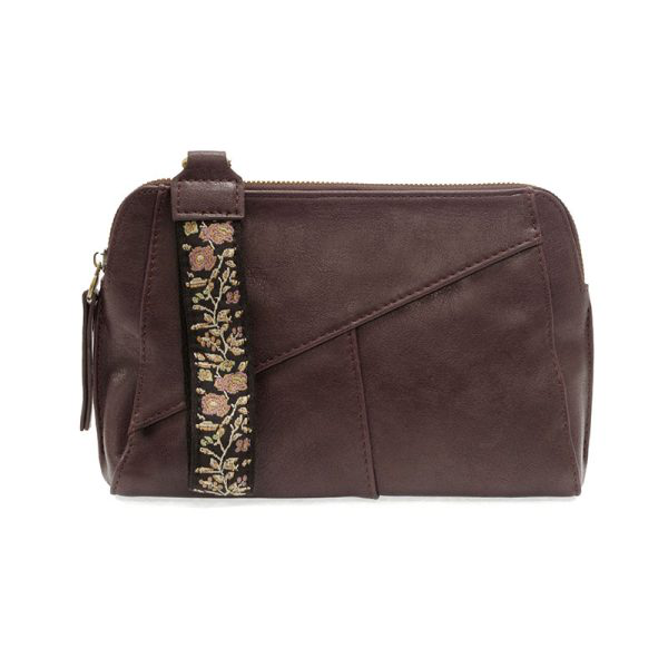 Gigi Crossbody with Woven Wristlet Strap Dark Plum